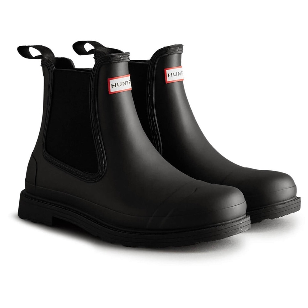 Hunter Women's Commando Waterproof Chelsea Boot Size US 7 Black